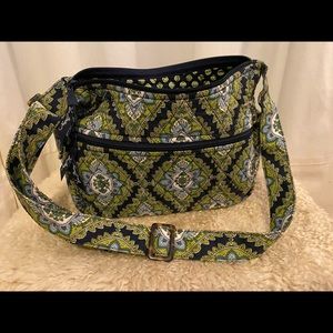 Vera Bradley cotton handbag, navy/green/teal/white